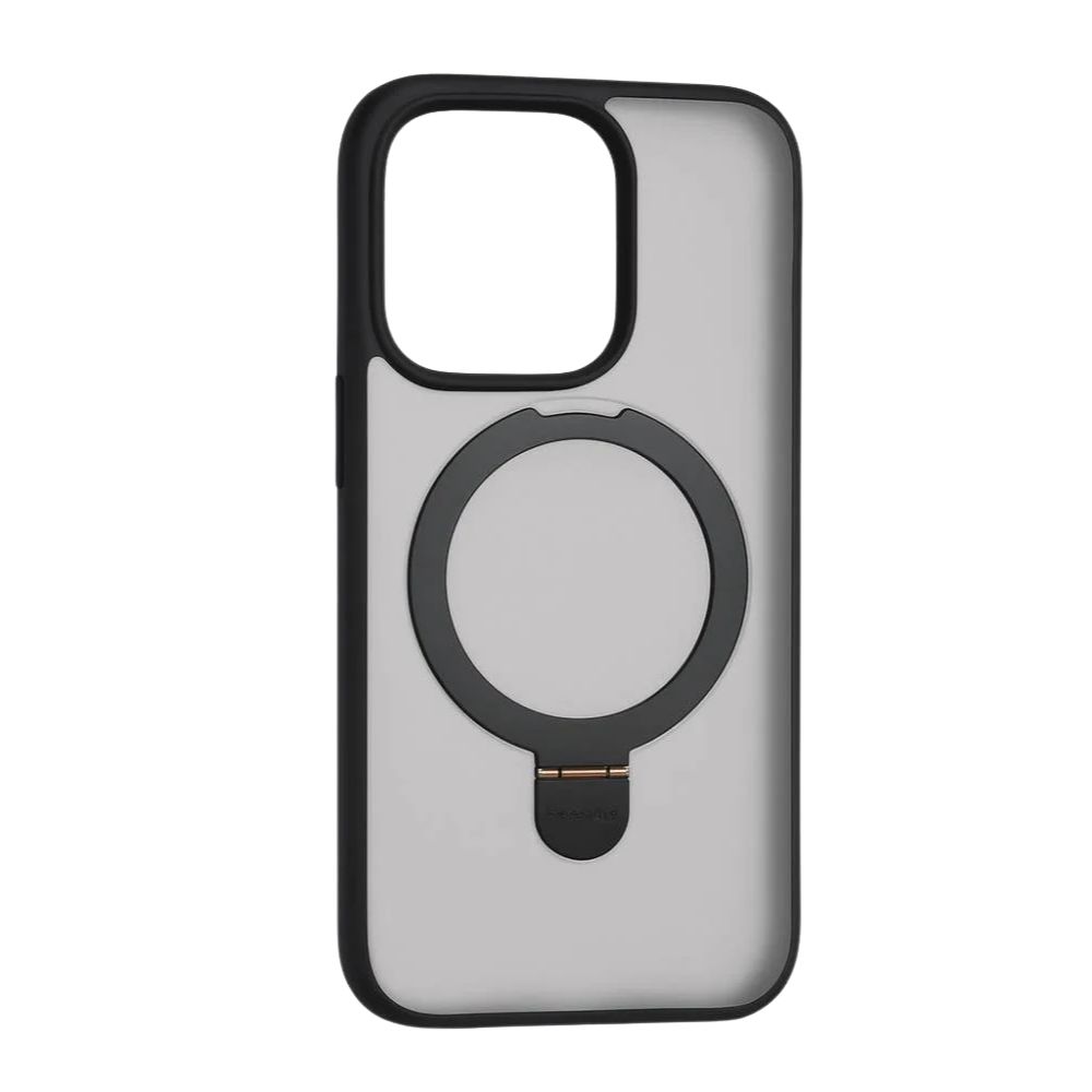 Forro Iphone 15 Pro Max Con Aro Magnético Giratorio Negro