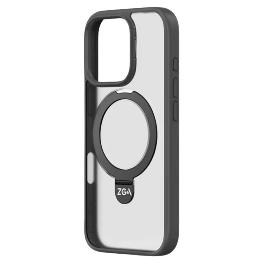 Forro Iphone 15 Pro Max Con Aro Magnético Giratorio Negro - Image 2