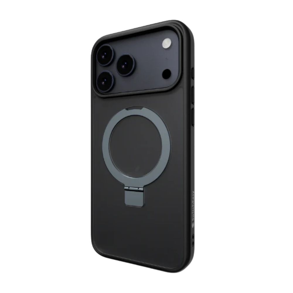 Forro Iphone 17 Pro Max Con Aro Magnético Giratorio Negro - Image 2