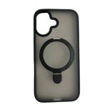 Forro Iphone 16 Con Aro Magnético Giratorio Negro