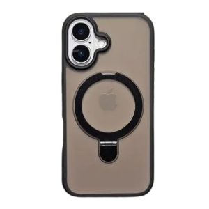 Forro Iphone 16 Plus Con Aro Magnético Giratorio Negro