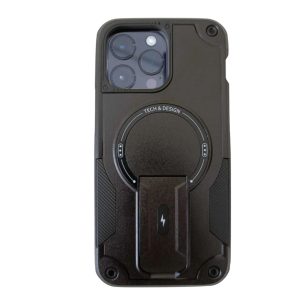 Forro Iphone 13 Pro Max Resistente Con Magsafe Y Soporte Negro