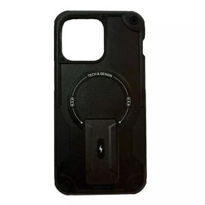 Forro Iphone 14 Pro Max Resistente Con Magsafe Y Soporte Negro