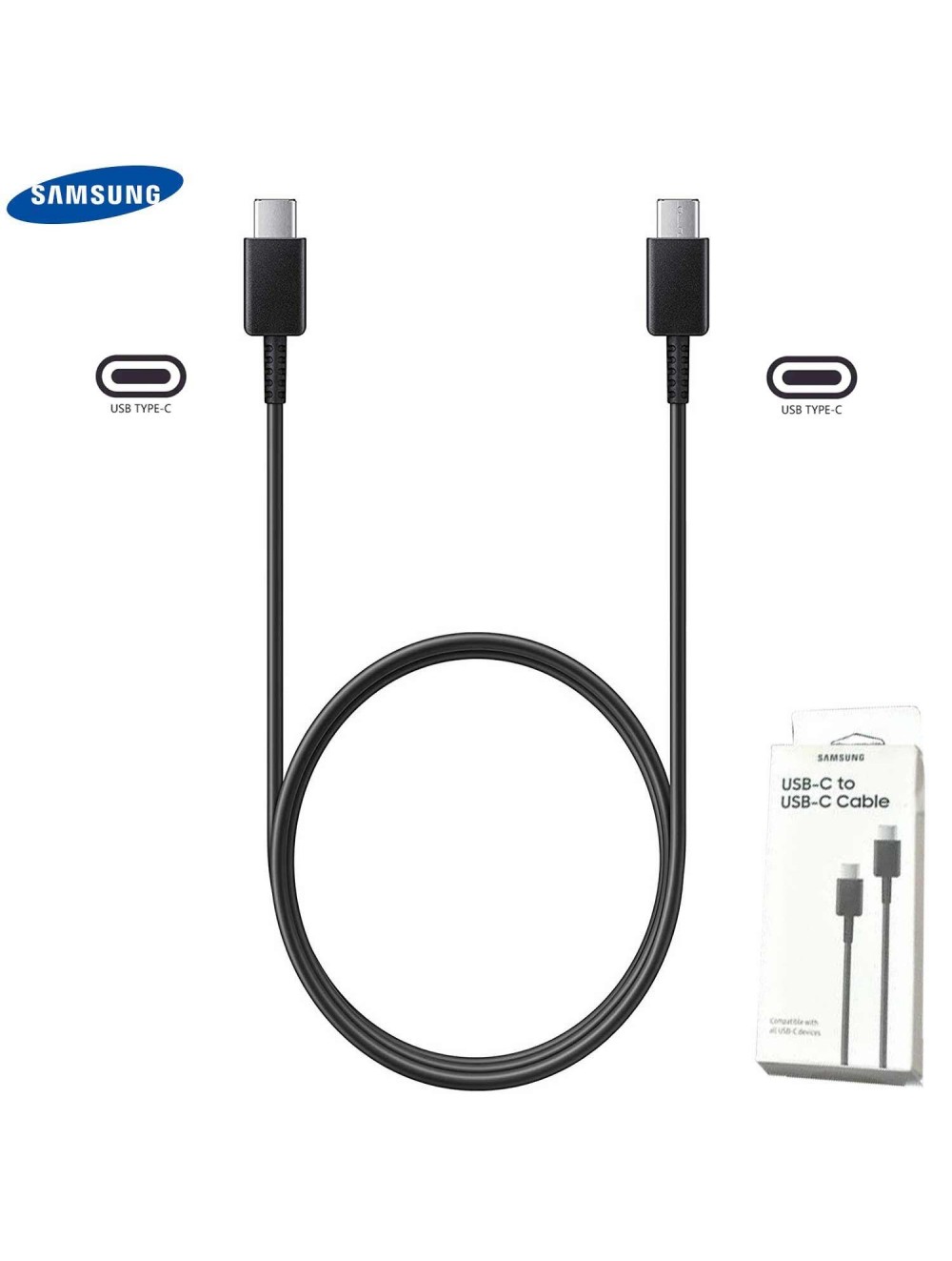 Cable Samsung Tipo C A Tipo C Ep-Da705bbegus Negro Original - alta señal