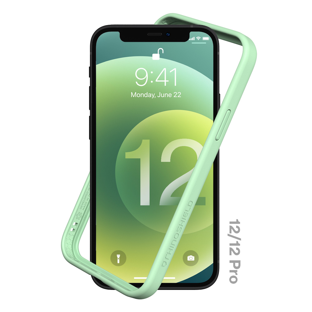 Forro Bomper Iphone 12/12 Pro Rhinoshield Crashguard Certificado De Caida A  11 Pies Mint Green - alta señal