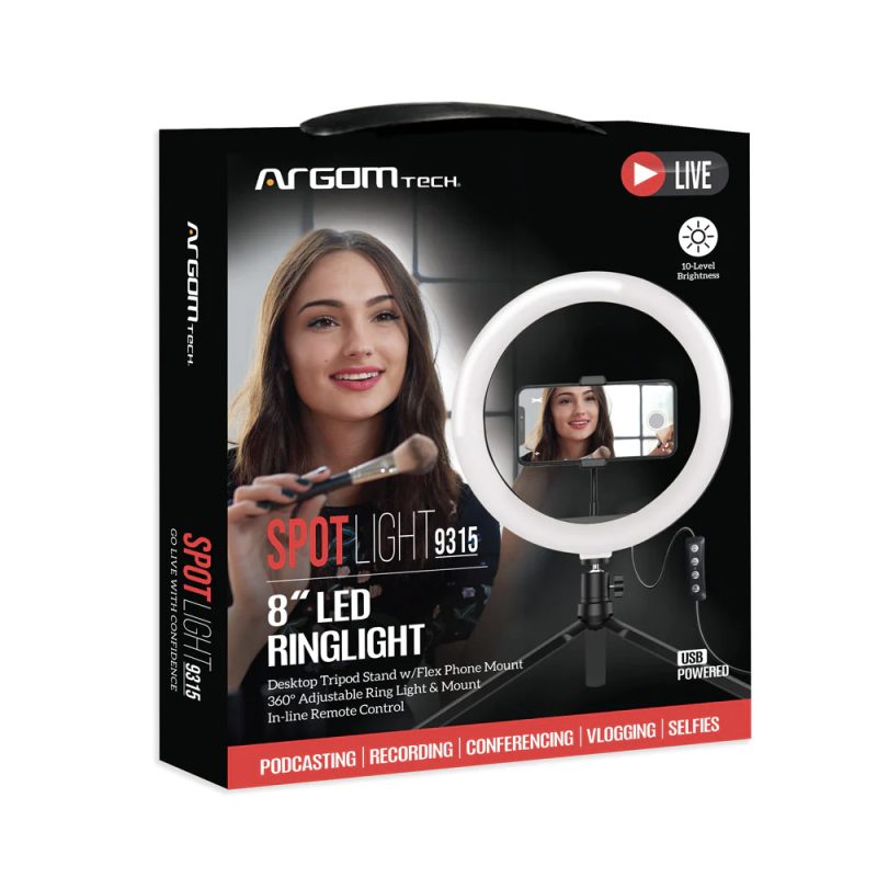 Tripode Con Aro De Luz Argom 9315 8 Pulgadas Arg-Lp-9315bk - Image 2