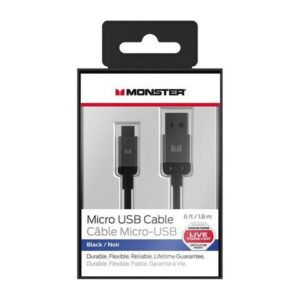 Cable Micro Usb Monster 6 Pies Negro Original