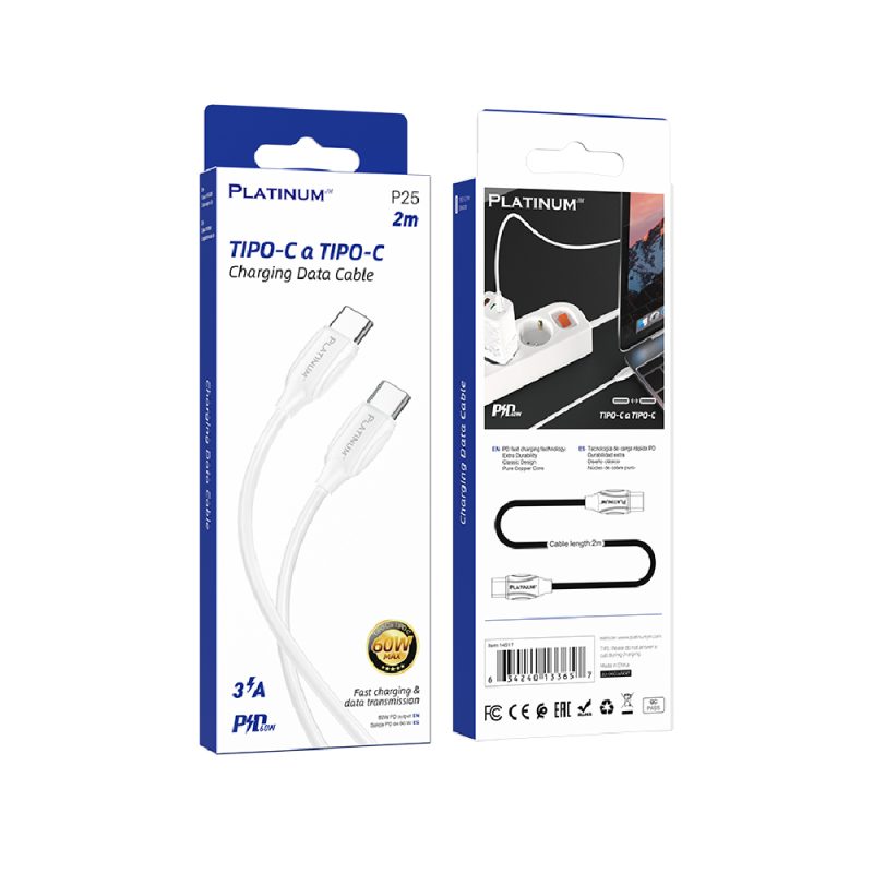 Cable Tipo C A Tipo C 2m P25tcc2 Platinum 60w - Image 4