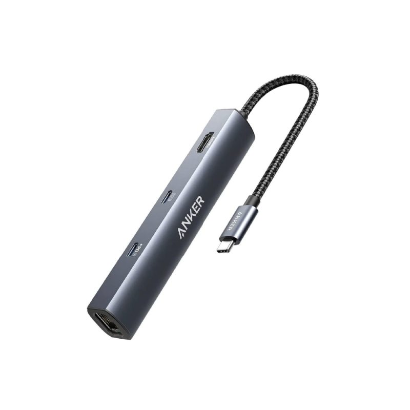 Anker Usb C Hub  6-In-1 65w, 4k Hdmi, 1gbps Ethernet, 1 Usb-C Power Delivery,1 Usb-C Data, 2 Usb 3.0