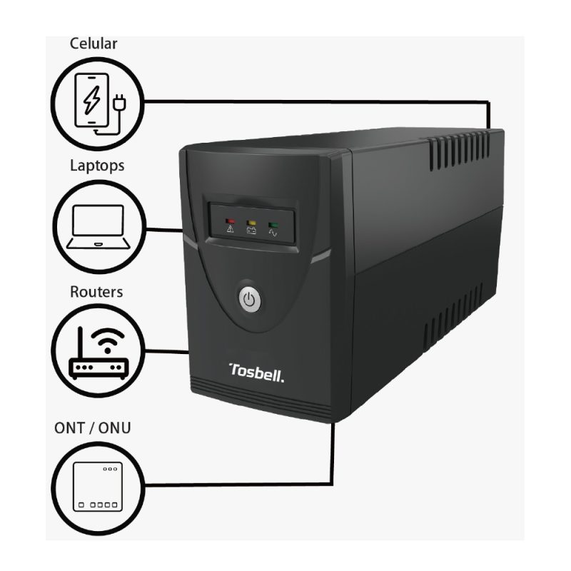 Tosbell 800va Line Interactive Ups, 120v/60hz, Led Display, With Usb/Rj11 Port, - Image 2