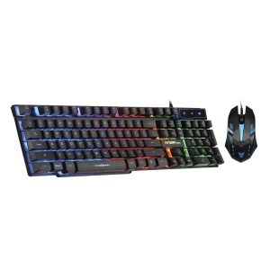 Teclado Mouse Combo Argom Combat Gaming (Kb51), Rgb, Usb Mouse (800dpi), Backlight, Ingles, Color Ne