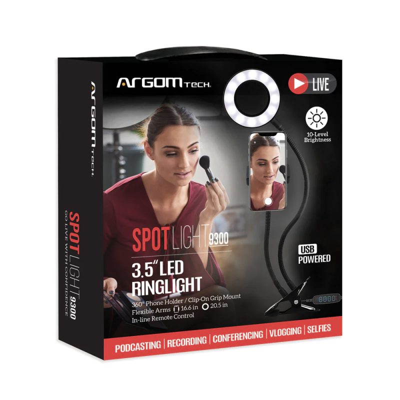 Tripode Con Aro De Luz  Argom 9300 3.5 Pulgadas Arg-Lp-9300bk - Image 3