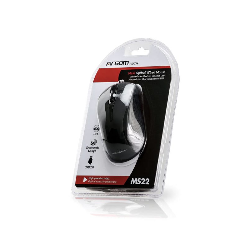 Mouse Argom Usb, Ratón Óptico Con Cable De 3 Teclas, Resolución 800 Dpi, Rueda De Abs - Image 3