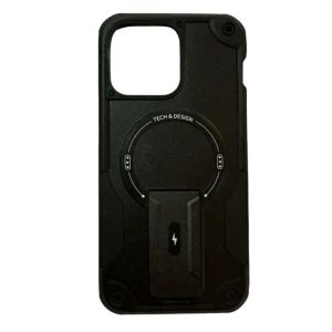 Forro Iphone 16 Pro Max Resistente Con Magsafe Y Soporte Negro