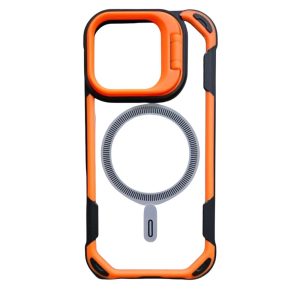 Forro Iphone 15 Pro Max Resistente Con Magsafe Y Soporte En Cámara Orange