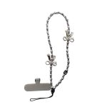 Cadena Corta Con Lazos Plateada Para Telefono