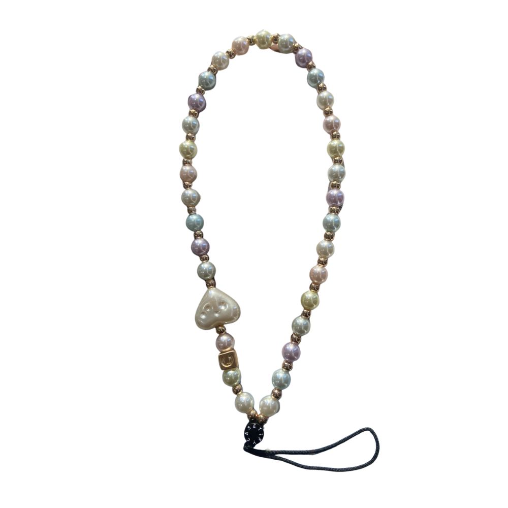 Cadena Corta Rosa Con Gris Para Telefono