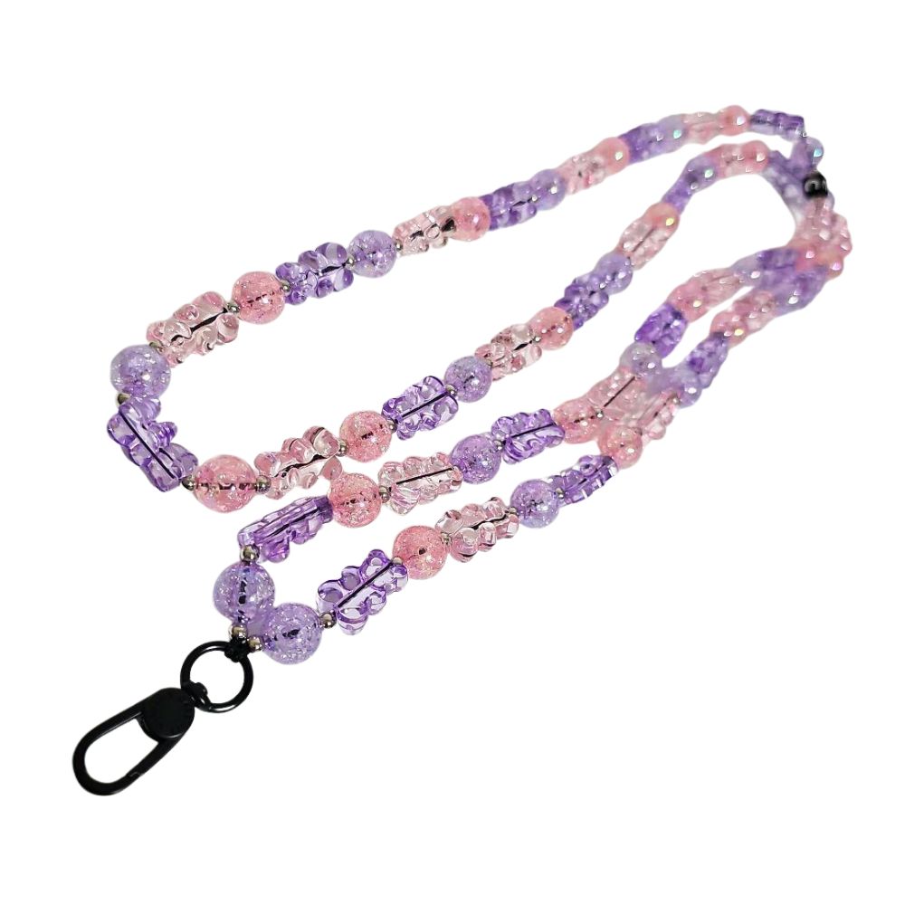 Cadena Larga Rosa Con Purpura Para Telefono - Image 2