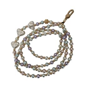 Cadena Larga Plateada Con Dorado Para Telefono