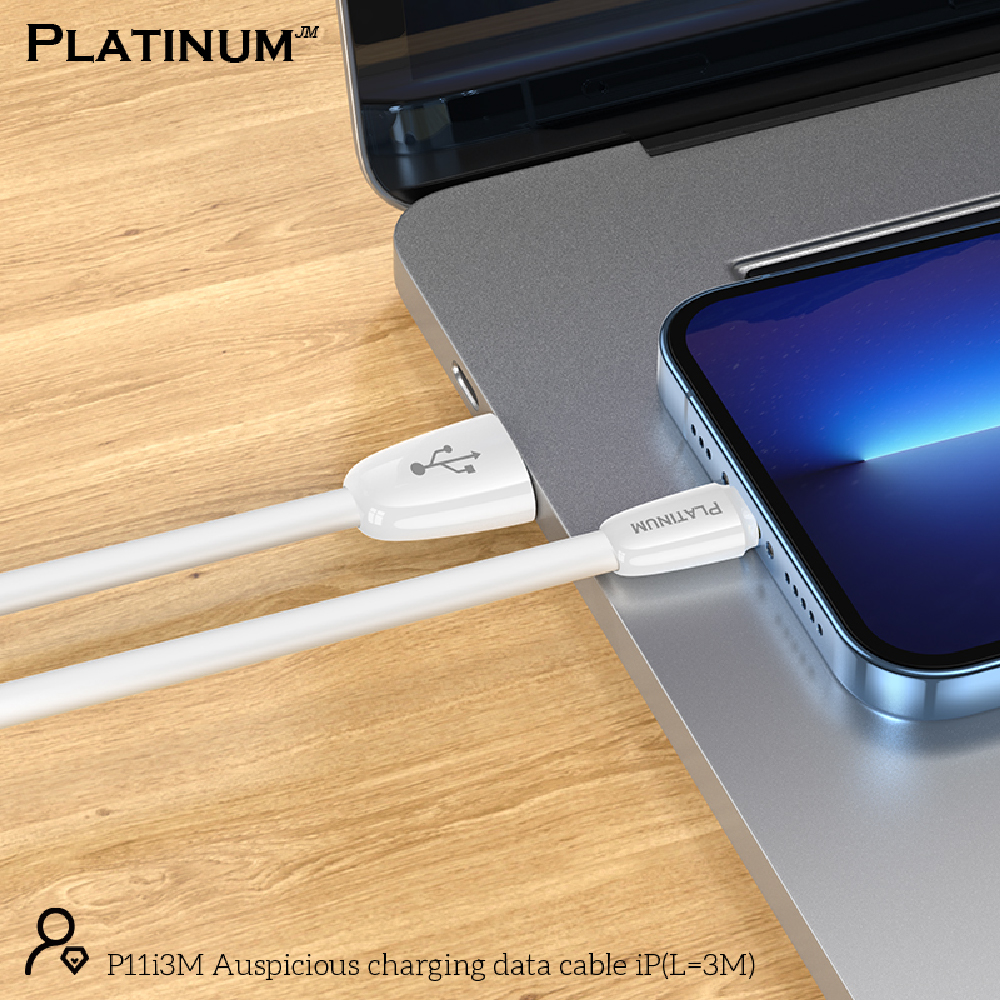 Cable Engomado Usb A A Lightning 3m, 10 Pies, P11i3m Platinum - Imagen 3